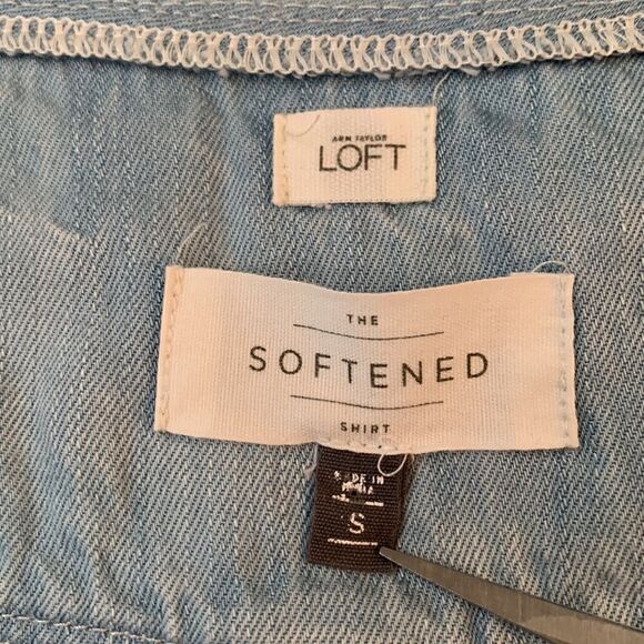 Softened Loft Oversized Long Sleeve Blue Women’s Shirt Size S - Picture 8 of 10